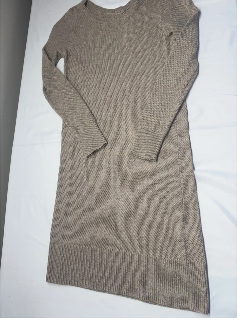 American Eagle Outfitters Oatmeal Taupe Long-Sleeve Knit Dress Medium EUC